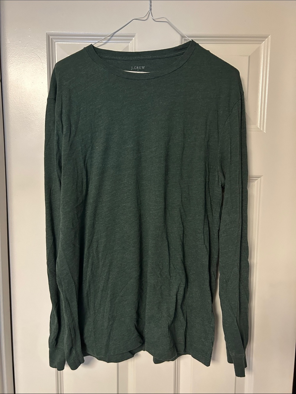 J. Crew Men's Long Sleeve Crewneck Shirt - Forest Green